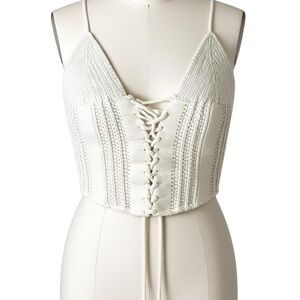 La Hearts white Knit Lace-Up Top